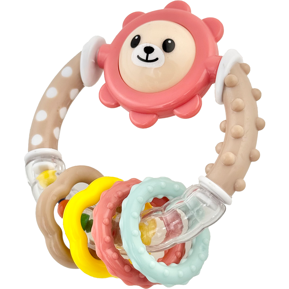 B450SB - Pastel Cub Sensory Teether Ring - diagonal