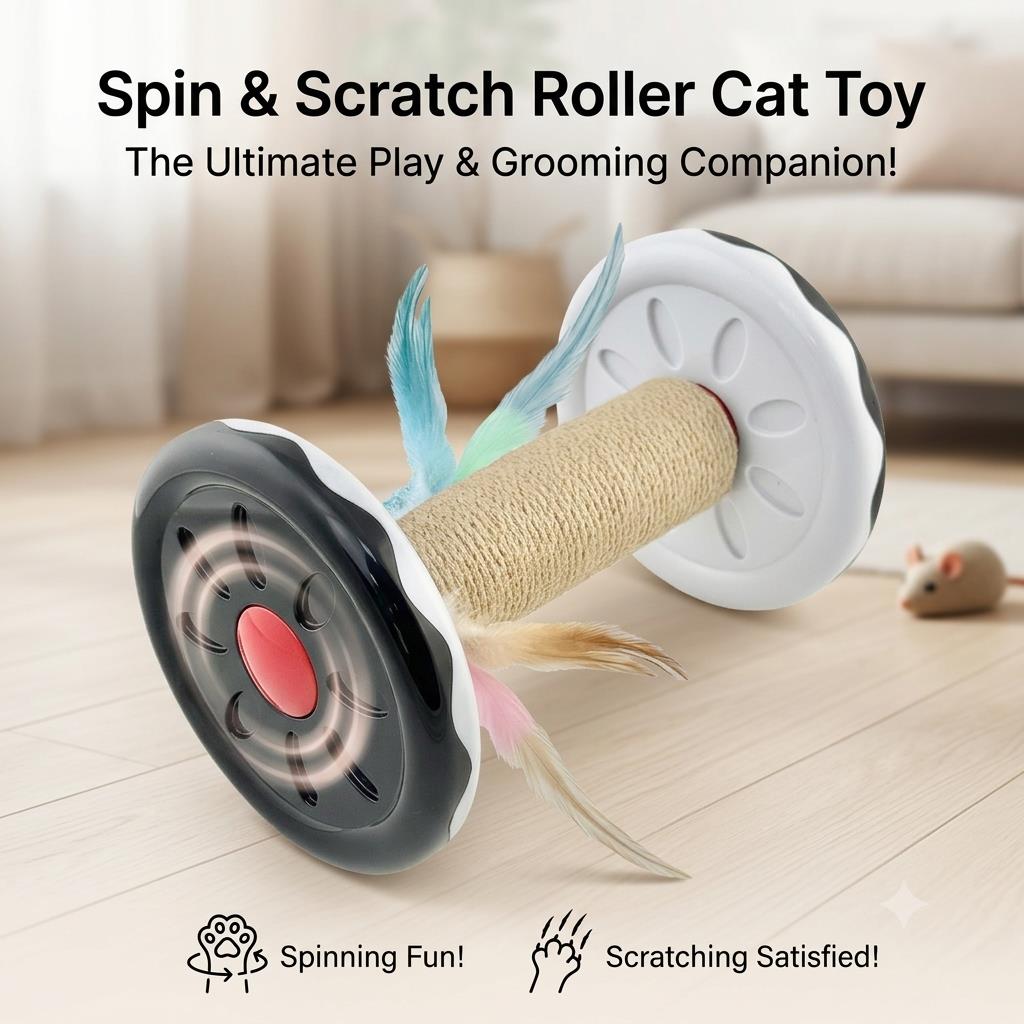 PE230RMN- Spin & Scratch Roller Cat Toy