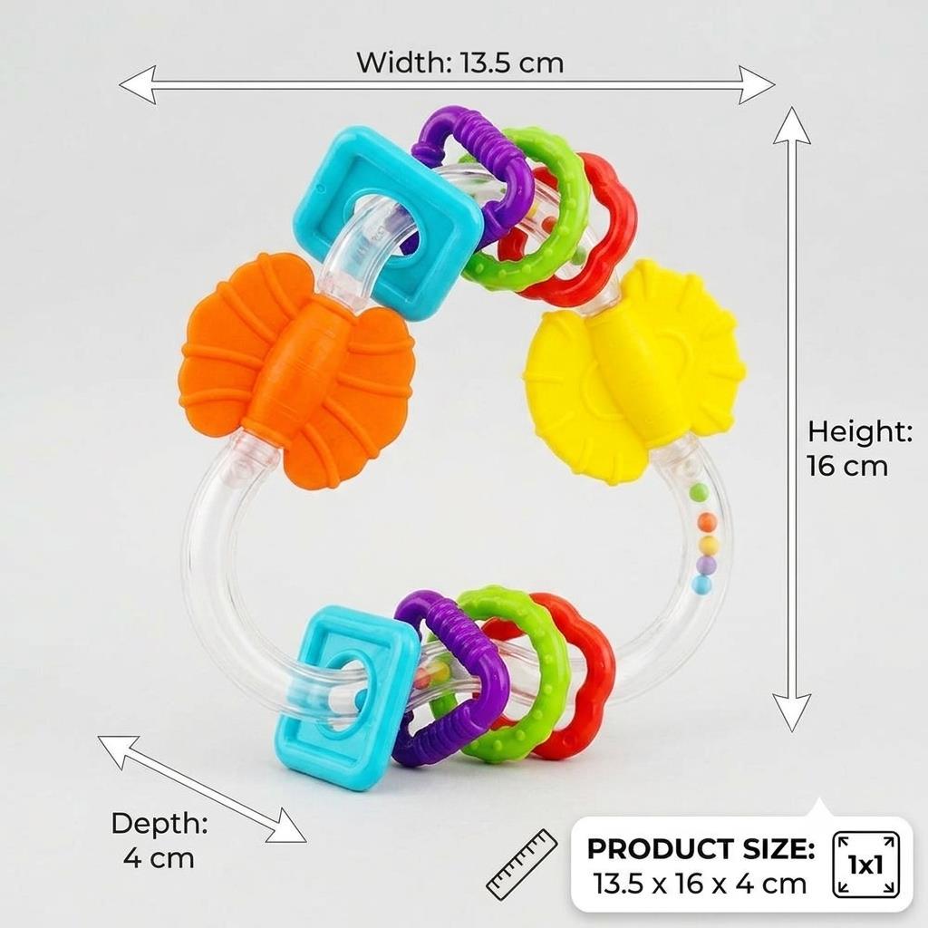 B14337 - The Rainbow Loop Rattle & Teether - size
