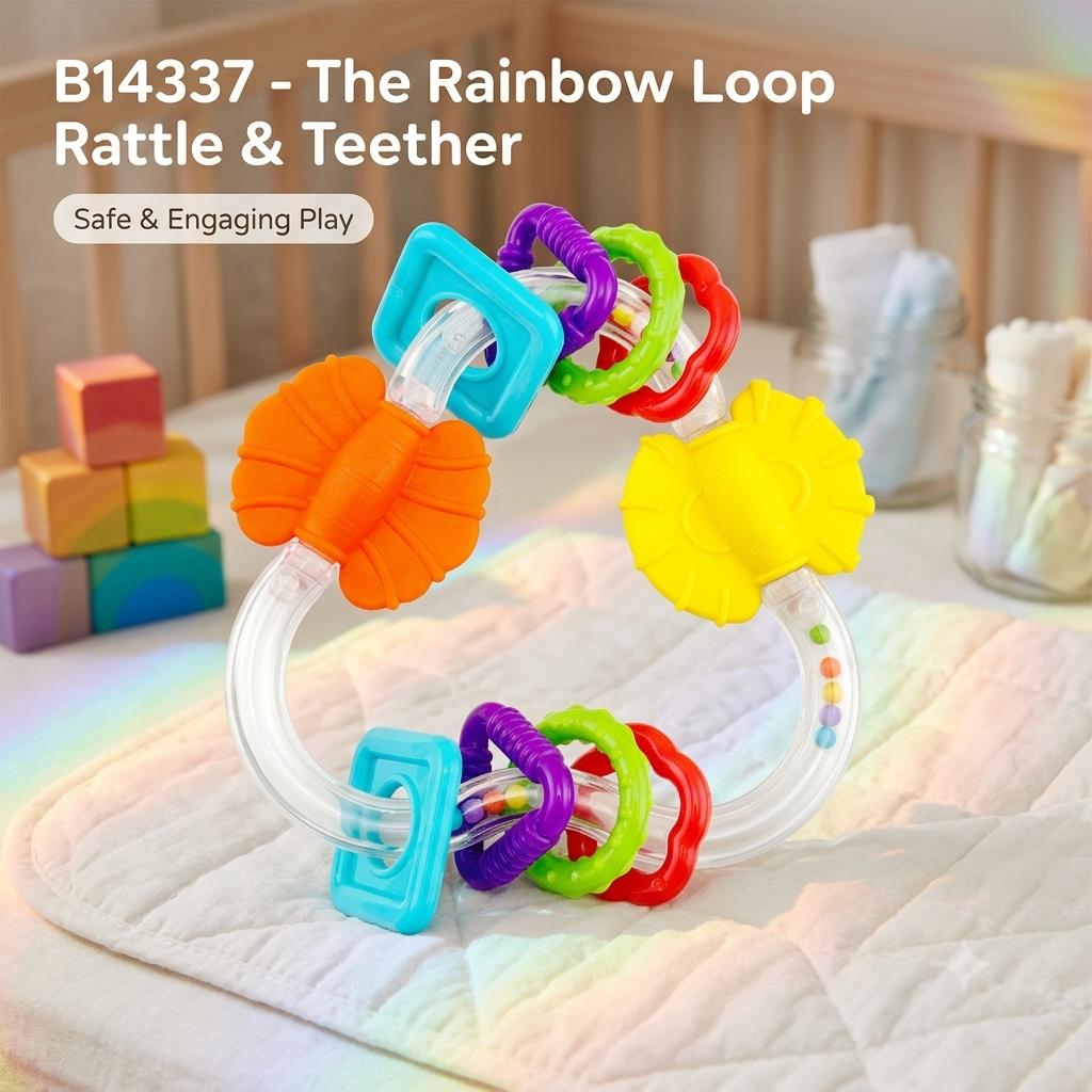 B14337 - The Rainbow Loop Rattle & Teether - cover photo
