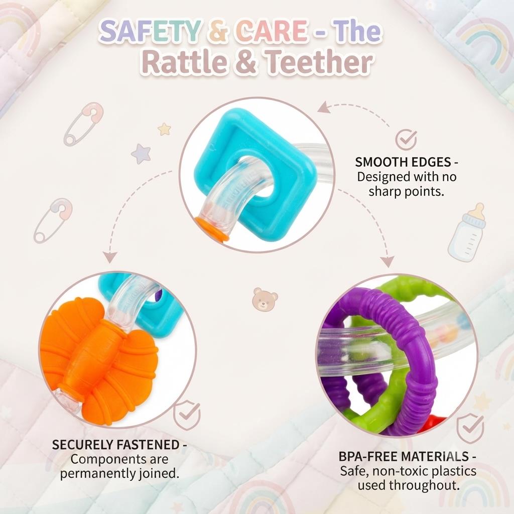 B14337 - The Rainbow Loop Rattle & Teether - safety