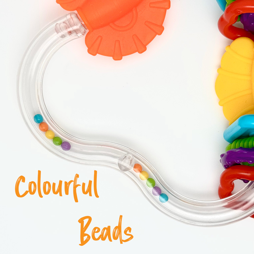 B14337 - The Rainbow Loop Rattle & Teether - colourful beads