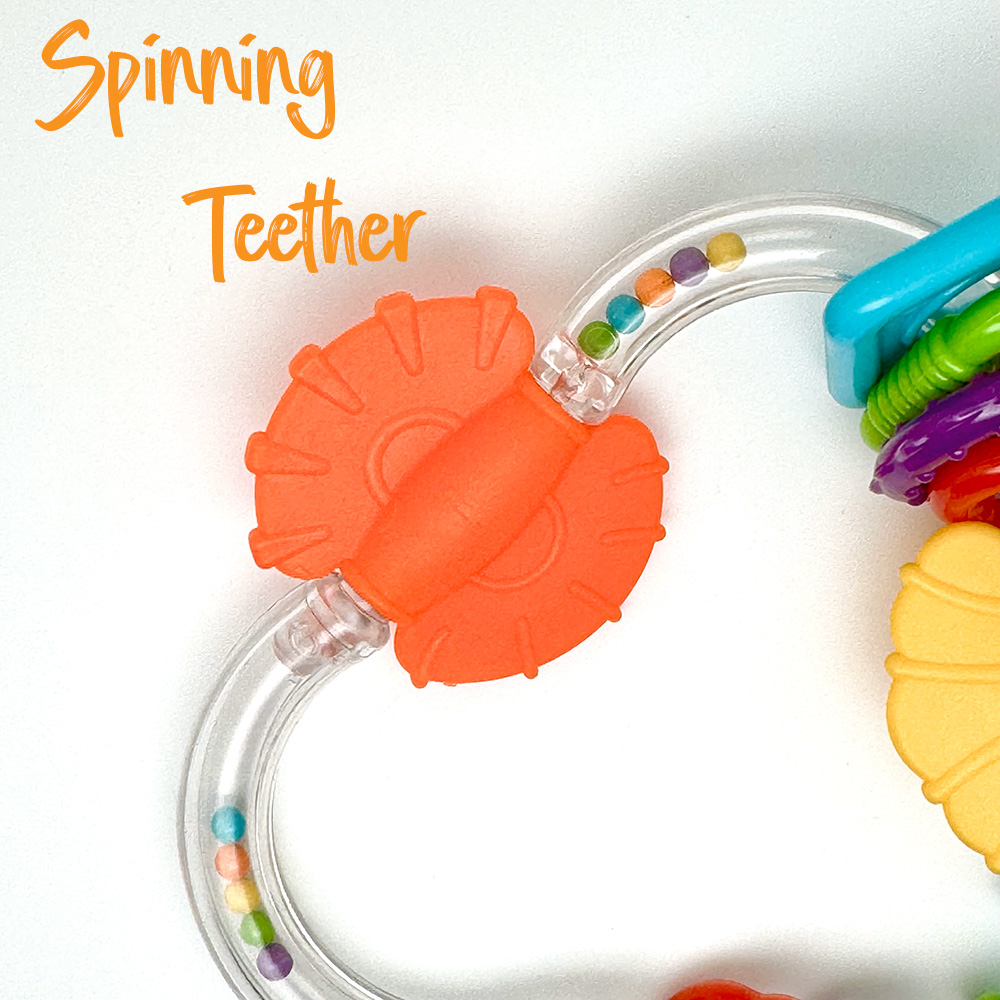 B14337 - The Rainbow Loop Rattle & Teether - spinning teether