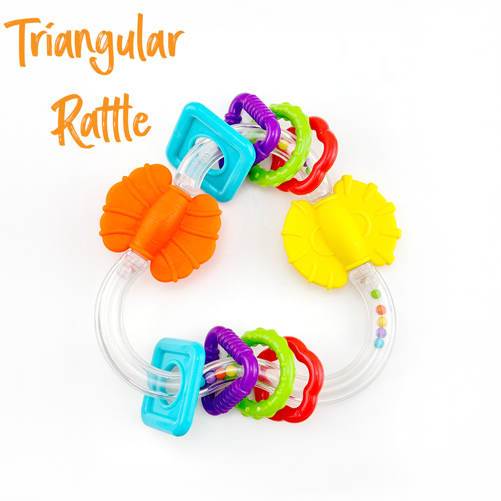 B14337 - The Rainbow Loop Rattle & Teether - trianfular rattle