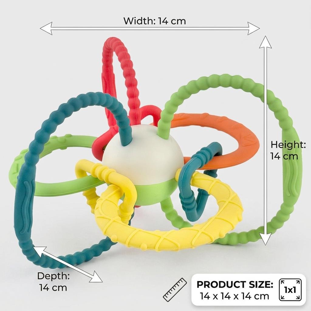 S9636A - Easy-Grip Sensory Loop Teether Toy - size